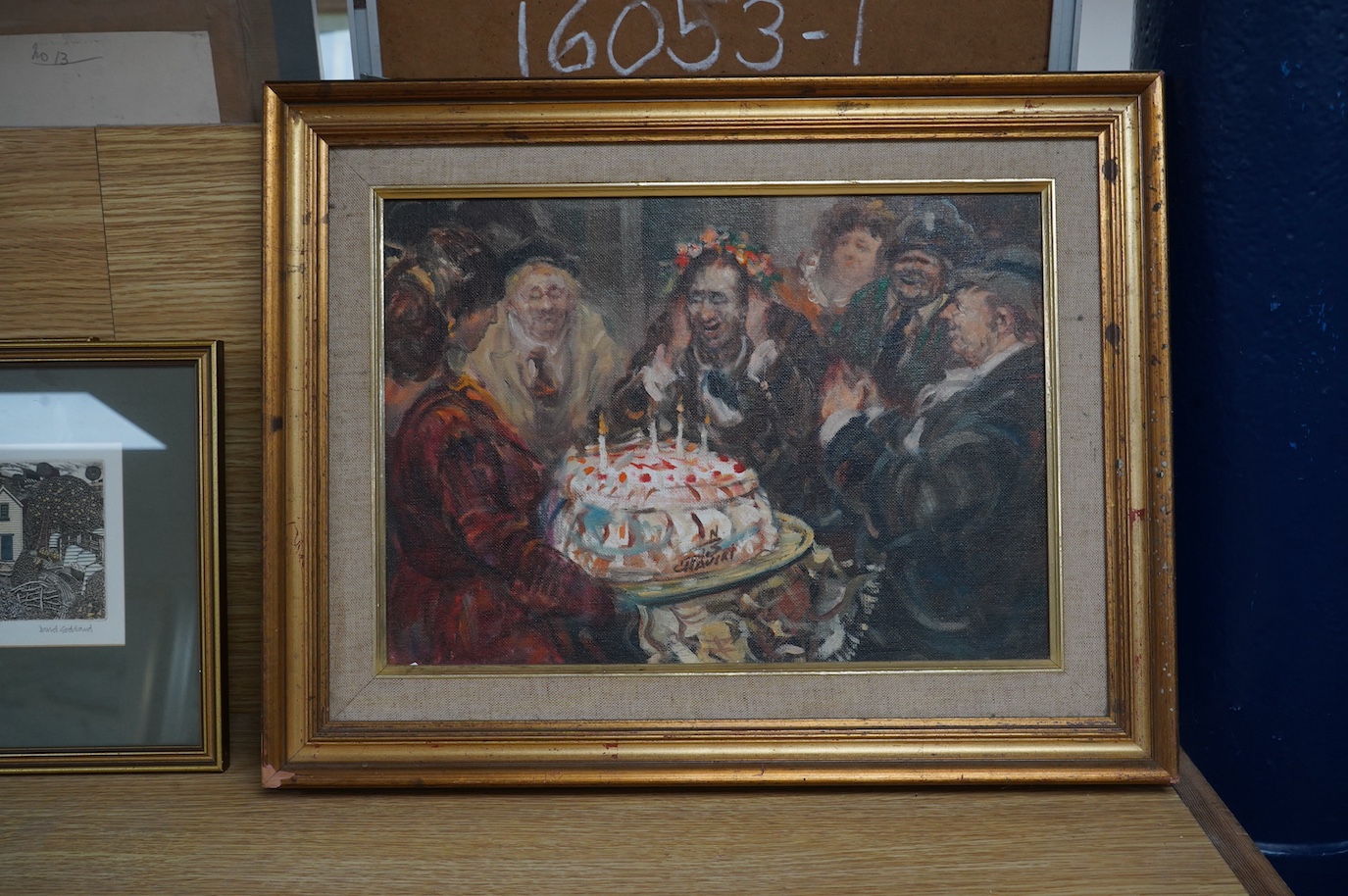 N. Cavert, oil on artist's board, ‘The Birthday Cake’, signed, 23 x 34cm. Condition - good